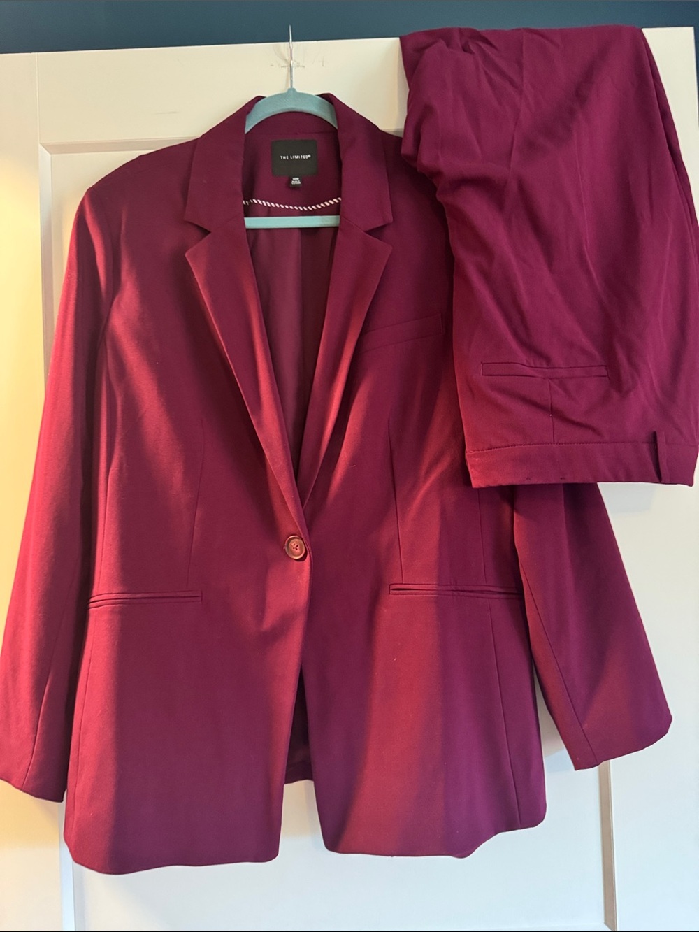 The Limited Men's Wine Red Single-Button Blazer & Pants